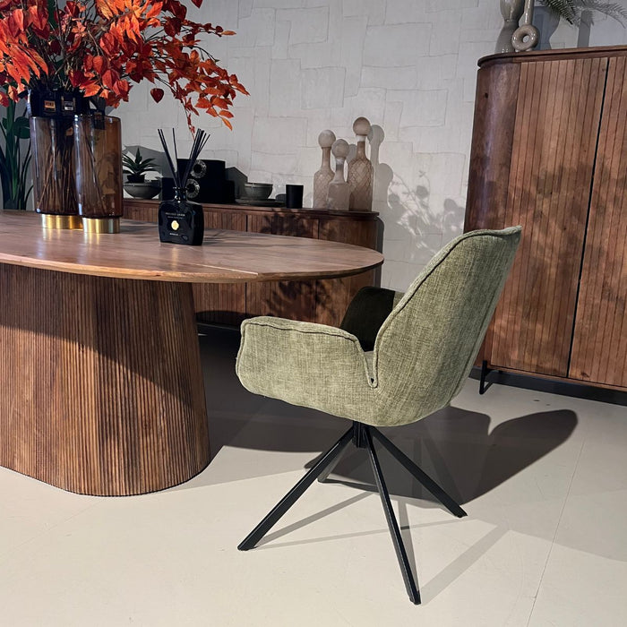 Eetkamerstoel Lenny – Stof Mosgroen