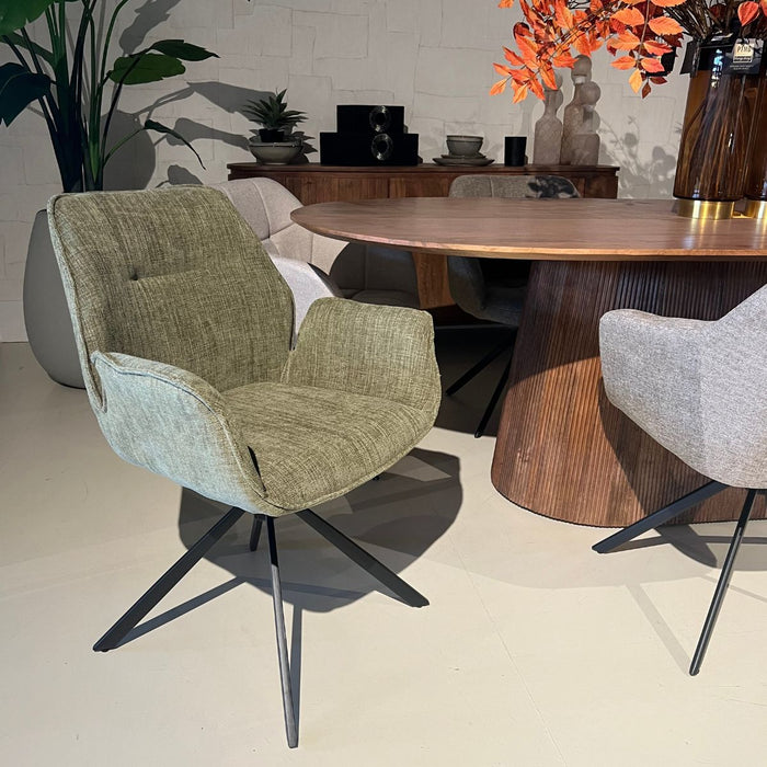 Eetkamerstoel Lenny – Stof Mosgroen