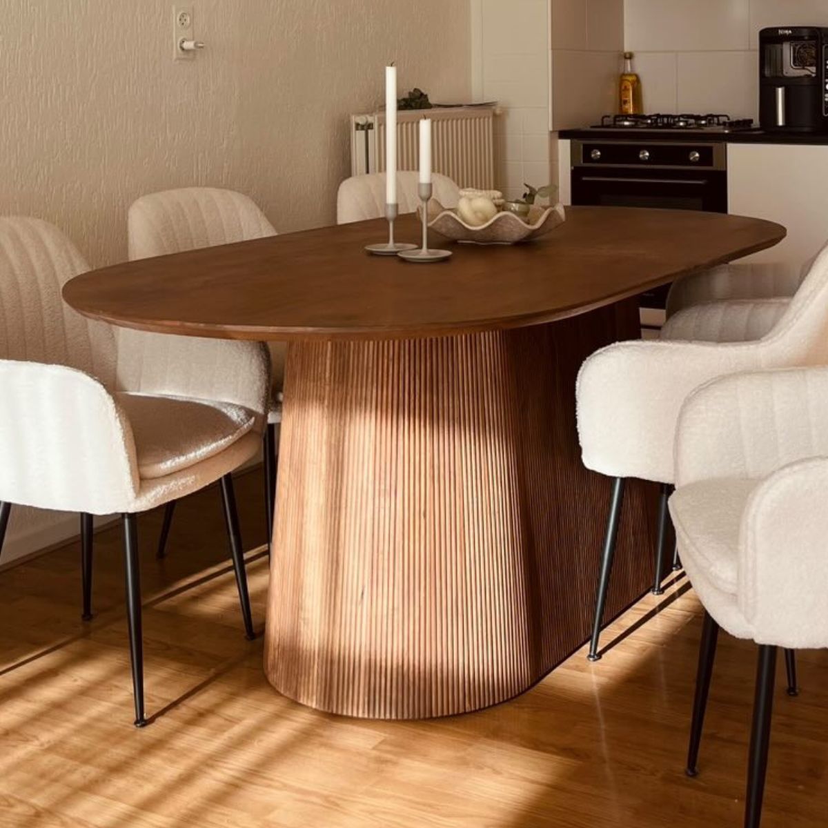 Eettafel Mokka Ovaal | Lichtbruin