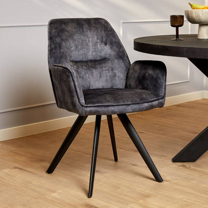 Eetkamerstoel Nova - Velvet Antraciet