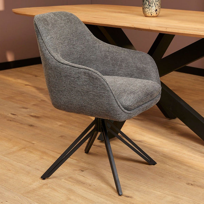 Eetkamerstoel Jens - Stof Antraciet