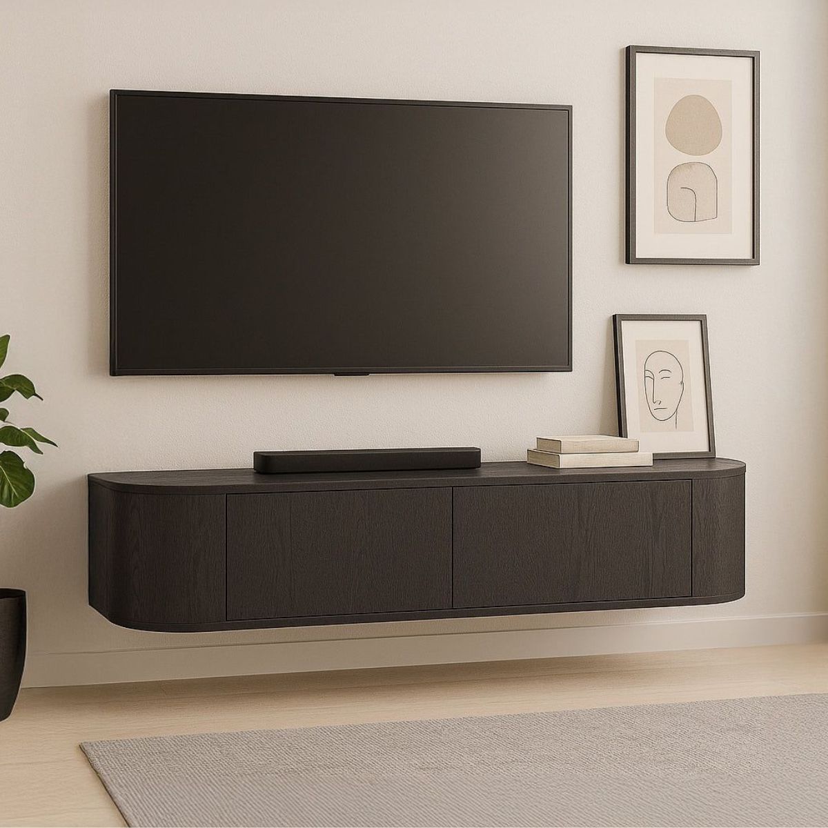 Zwevend TV-Meubel Novero | Brown