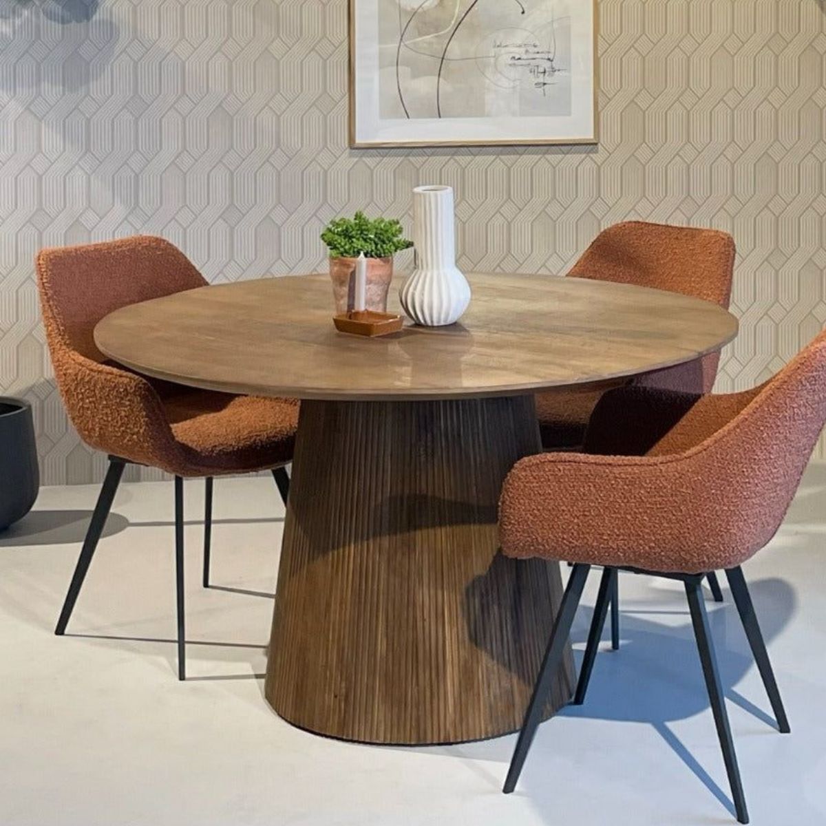 Eettafel Salvator Rond | Lichtbruin
