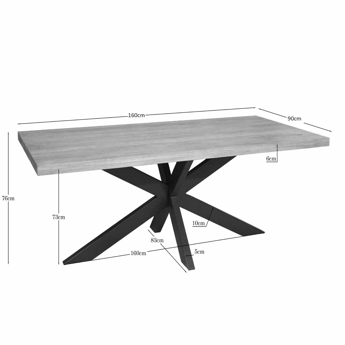 Eettafel Dakota Rechthoekig | Naturel