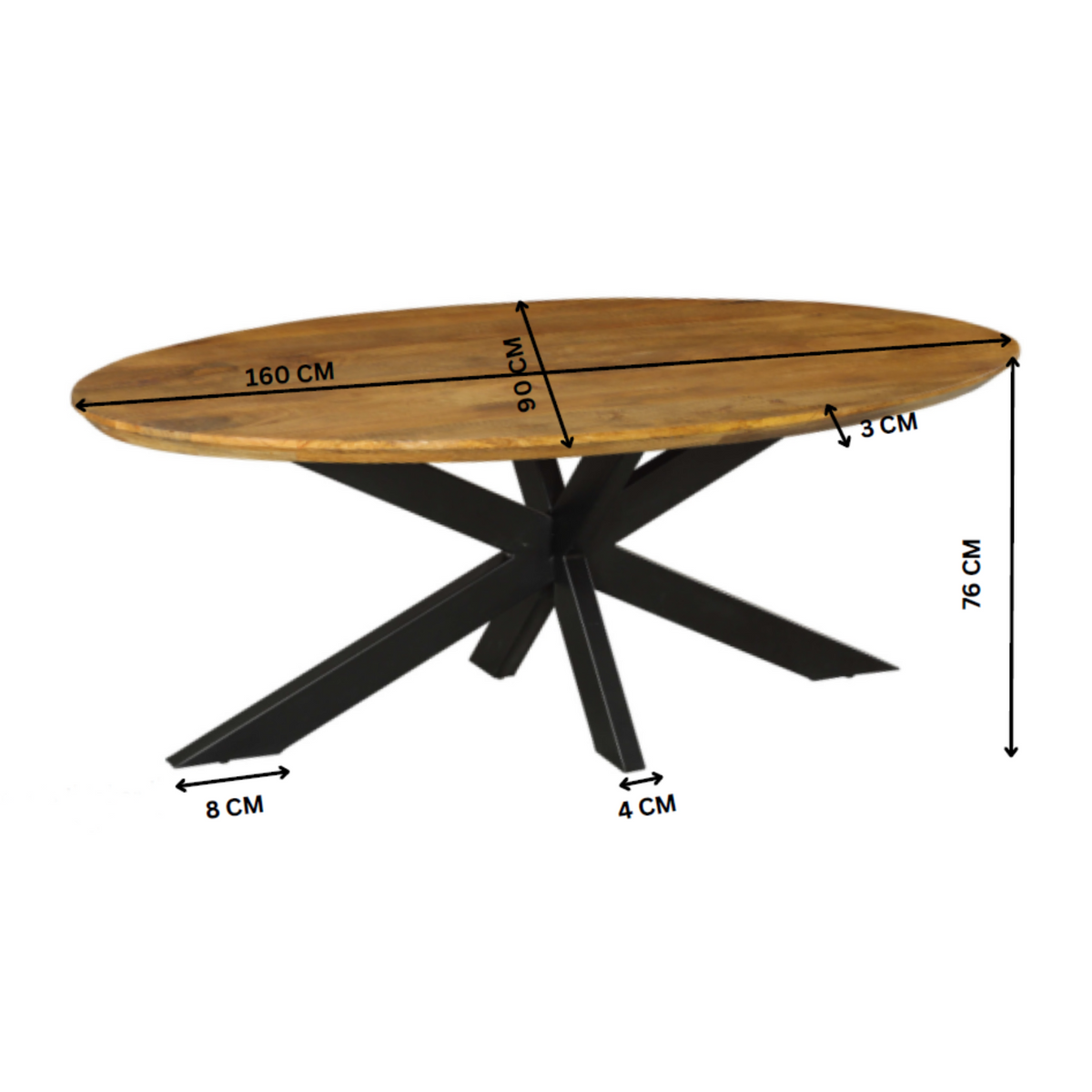 Eettafel Brandy Ovaal | Naturel