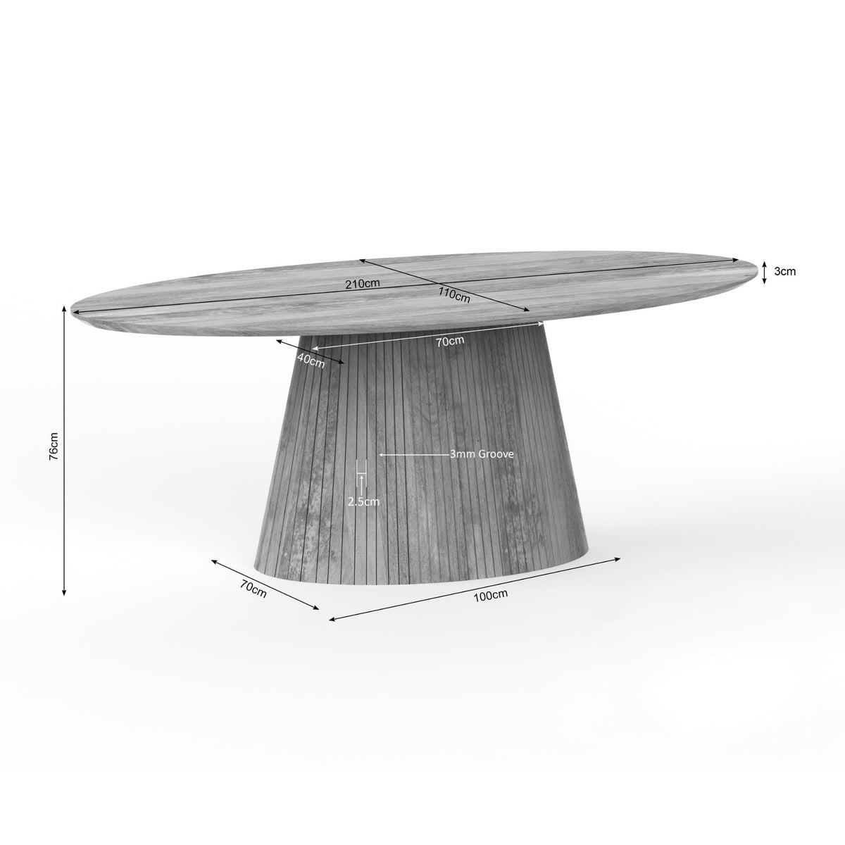 Eettafel Solana Ovaal | Naturel