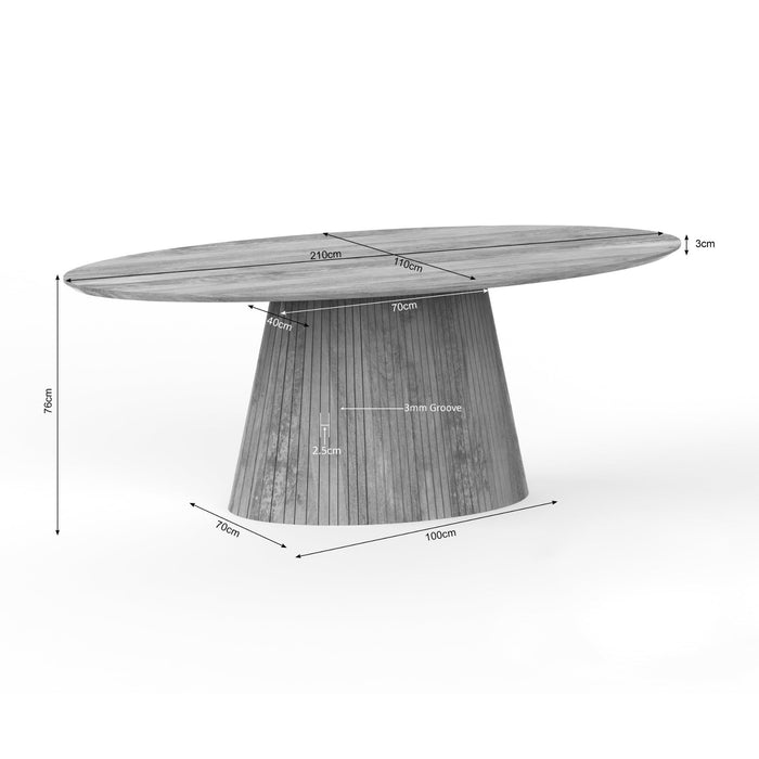 Eettafel Solana Lichtbruin - 210cm | Ovaal
