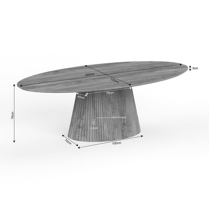 Eettafel Solana Lichtbruin - 240cm | Ovaal