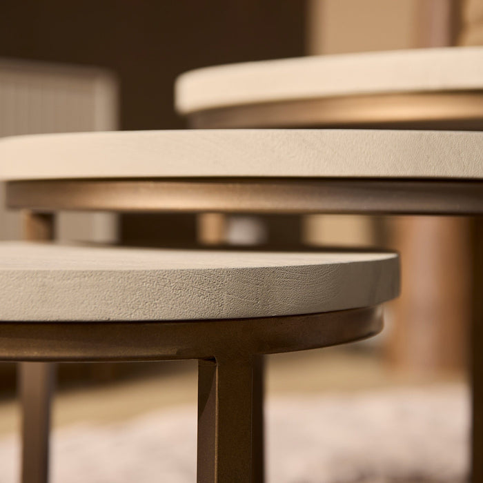 Salontafels Madison set van 3 | Sand Ø70/50/35cm