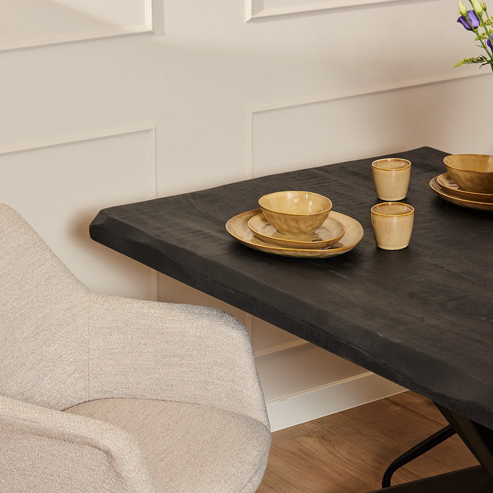Eettafel Boston Black - 160cm | Recht