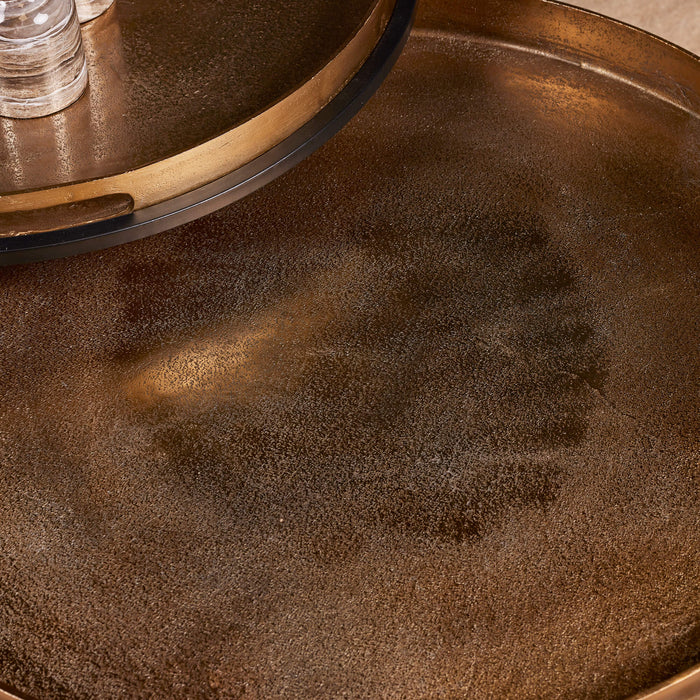 Salontafel set Puck | Gold Ø78/66cm