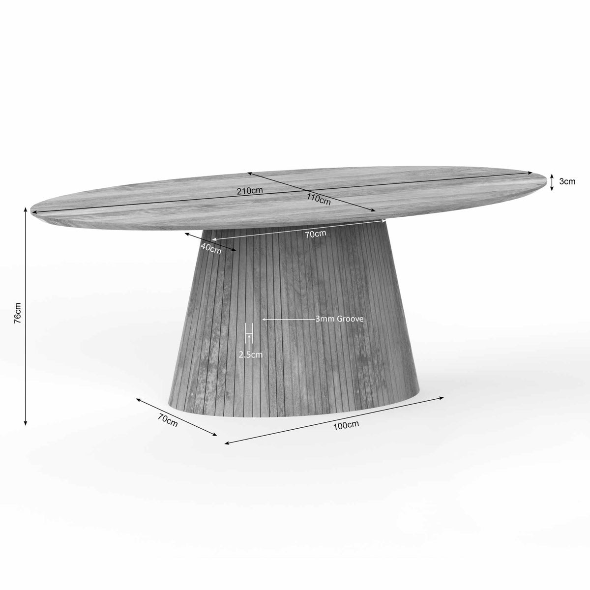 Eettafel Solana Ovaal | Taupe