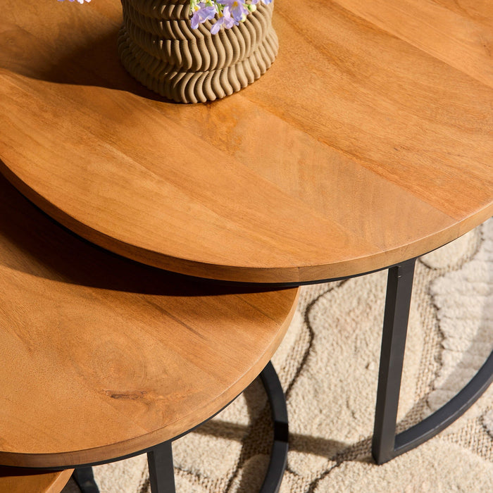 Salontafels Denver Set van 3 | Naturel Ø70/50/35