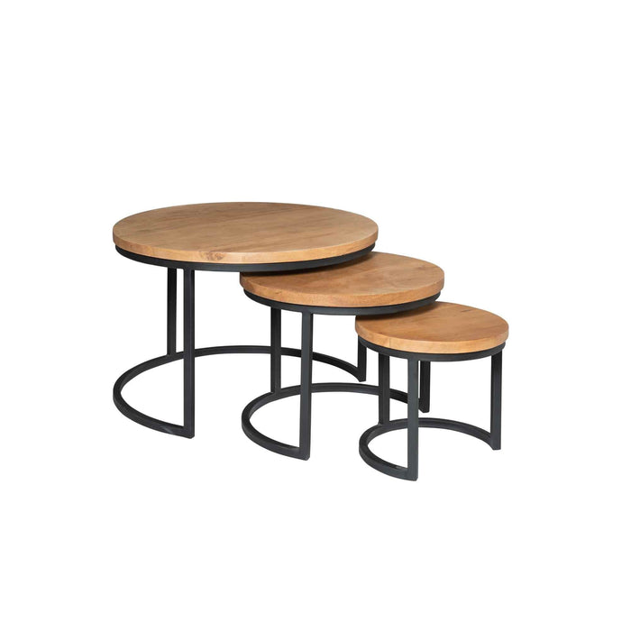 Salontafels Denver Set van 3 | Naturel Ø70/50/35