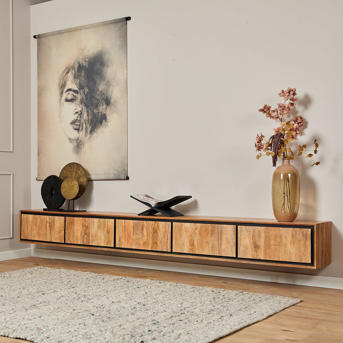Zwevend TV-Meubel RichWood | Naturel 280cm