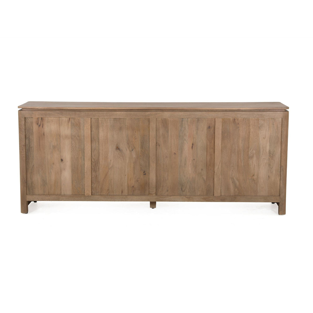 Dressoir Dallas in naturel mangohout met vier deuren, vooraanzicht