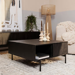 Salontafel Madison Vierkant | Black 80cm
