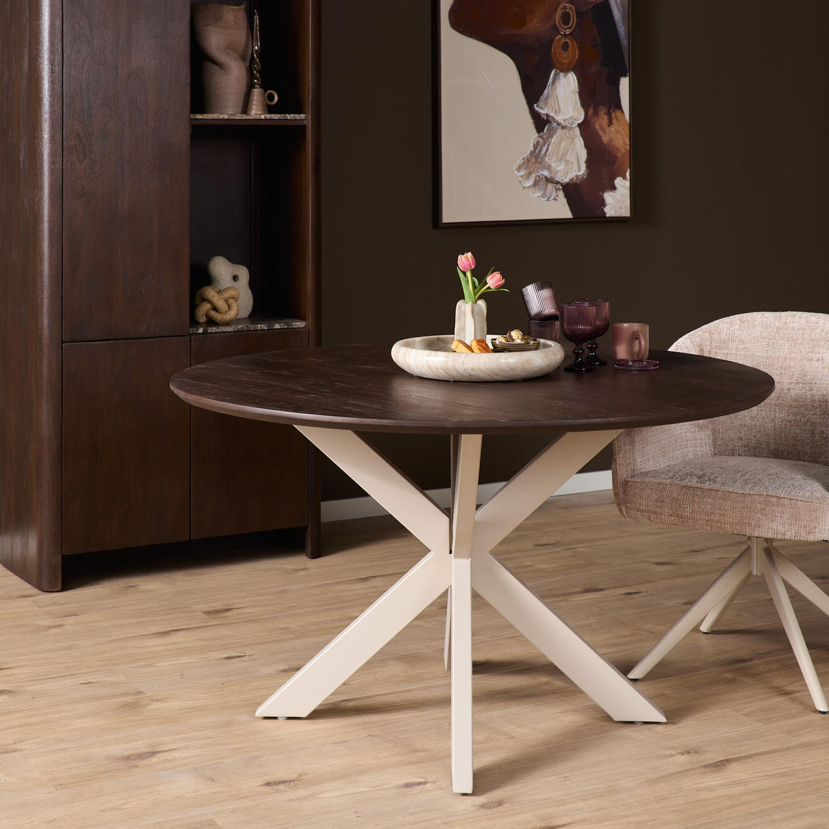 Eettafel Madison Rond | Brown - Sand