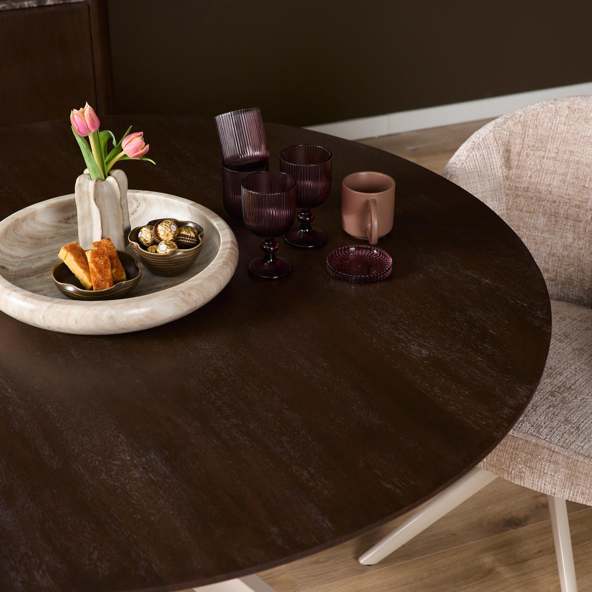 Eettafel Madison Rond | Brown - Sand