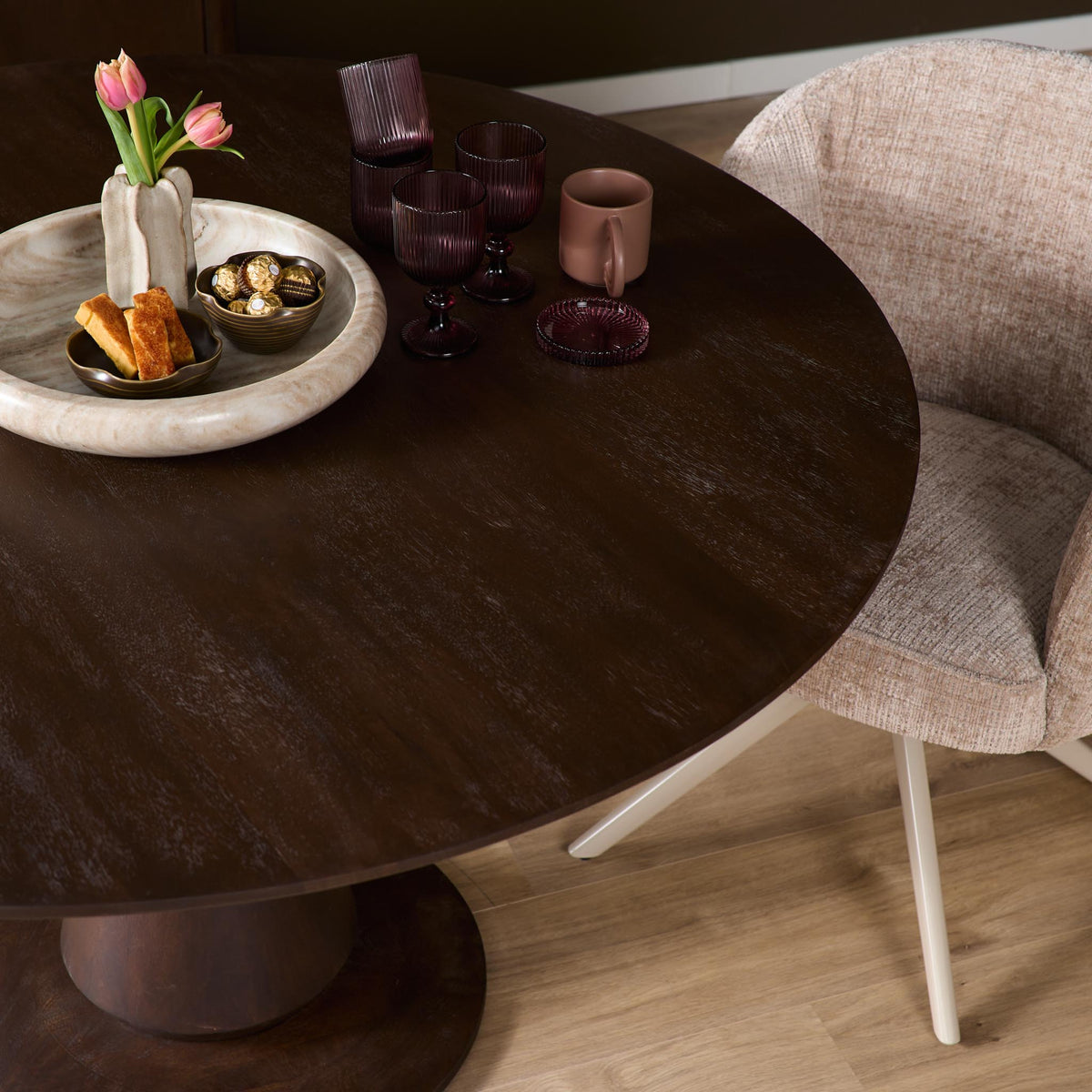 Eettafel Lima Rond | Bruin