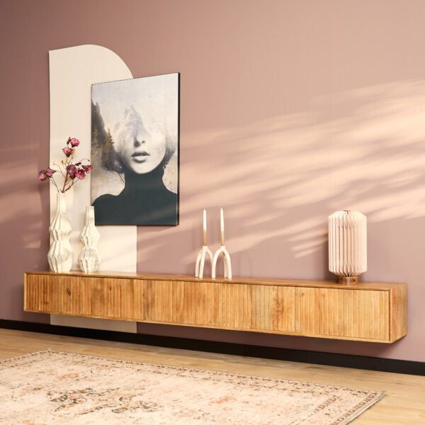 Zwevend TV-Meubel Madison | Naturel 280cm