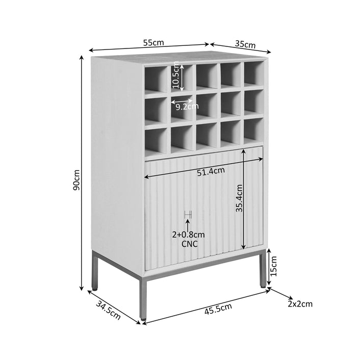 Wijnkast Madison | Naturel 55cm
