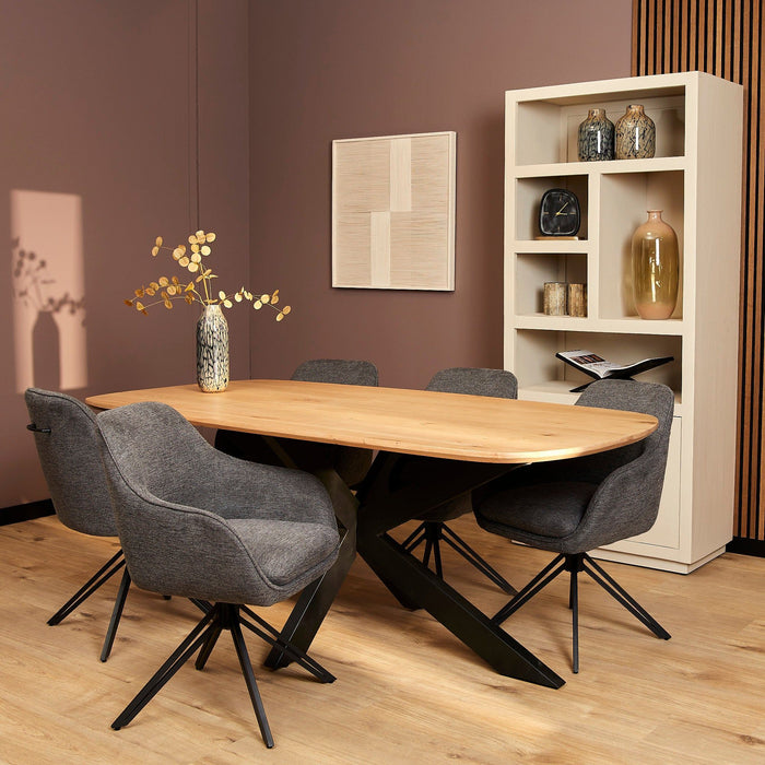 Eetkamerstoel Jens - Stof Antraciet