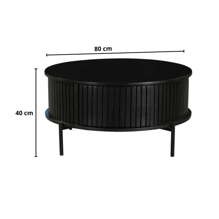 Salontafel Madison | Zwart Ø80cm