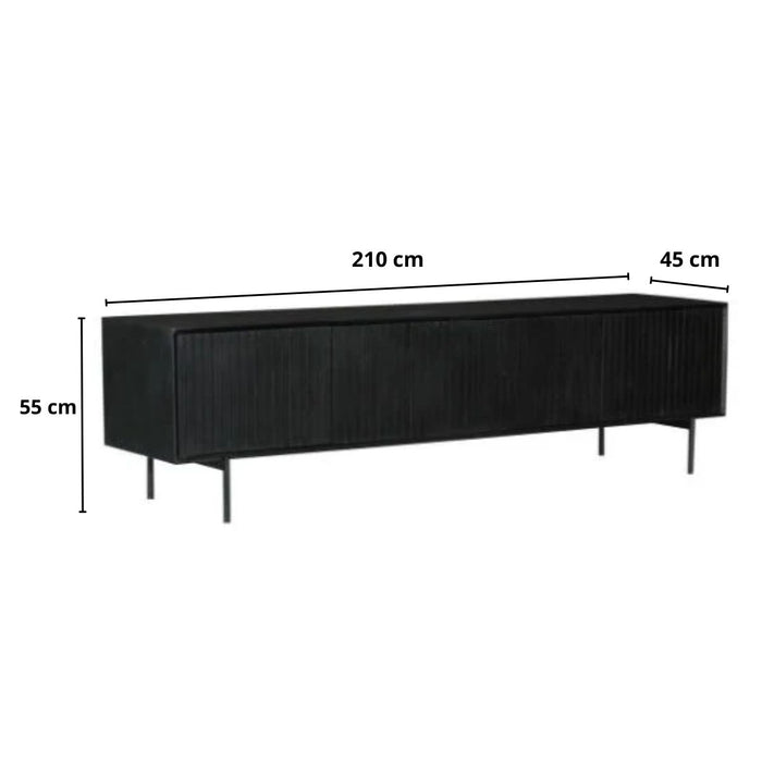 TV-Meubel Madison | Zwart 210cm