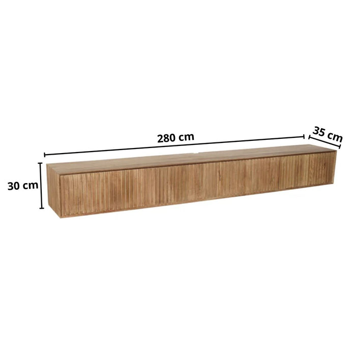 Zwevend TV-Meubel Madison | Naturel 280cm