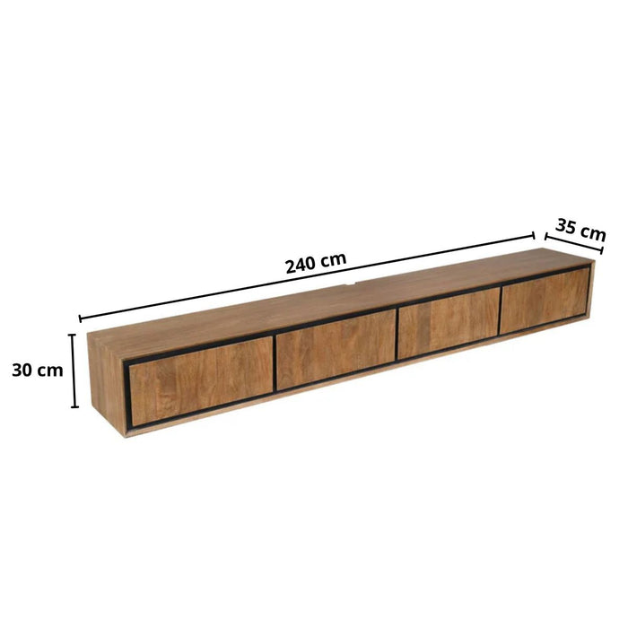 Zwevend TV-Meubel RichWood | Naturel 240cm
