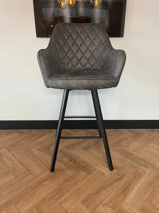 Barkruk Brione - Microvezel Grijs