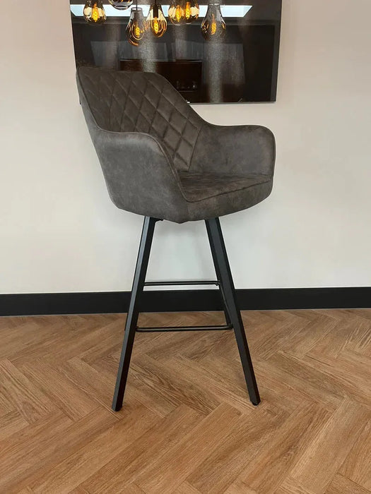 Barkruk Brione - Microvezel Grijs