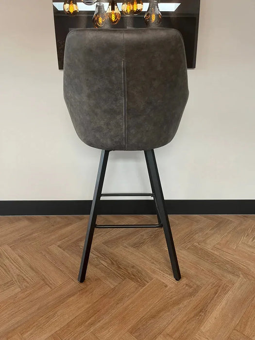 Barkruk Brione - Microvezel Grijs