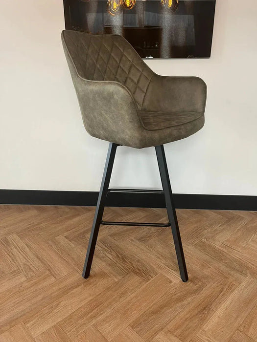 Barkruk Brione - Microvezel Groen