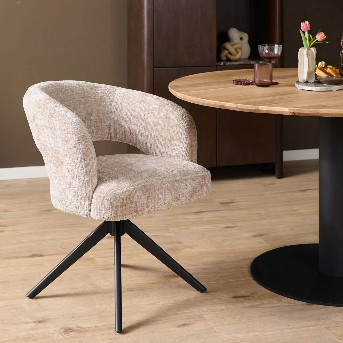 Eetkamerstoel Demi Draaibaar | Beige