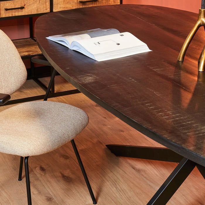 Eettafel Elegance Zwart - 200cm | Deens ovaal