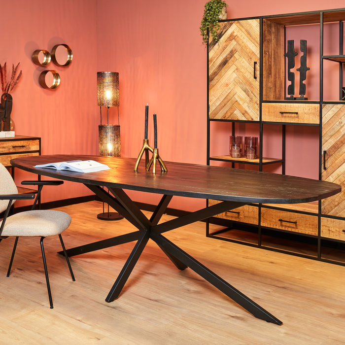 Eettafel Elegance Zwart - 240cm | Deens ovaal
