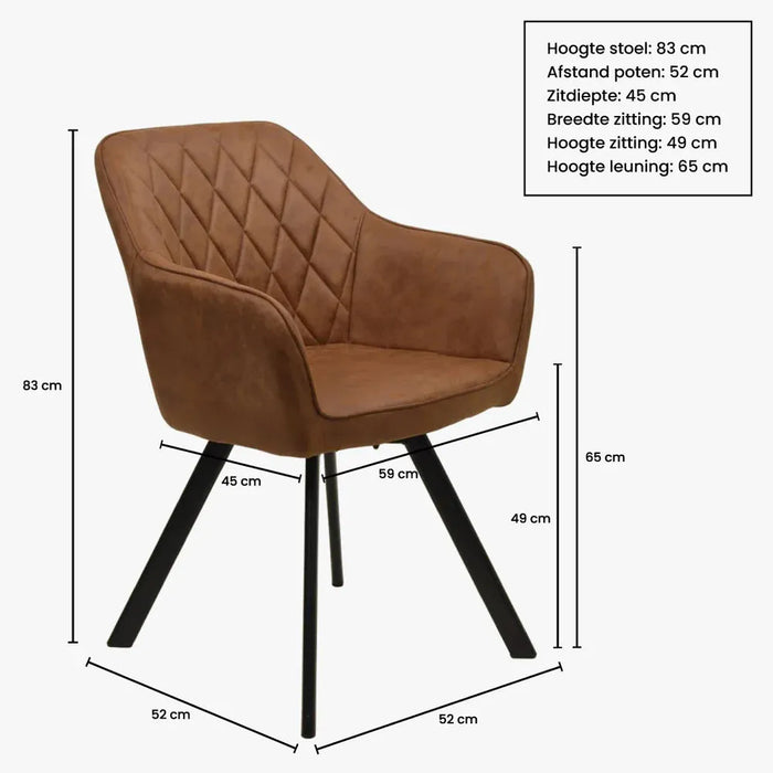 Eetkamerstoel Brione - Microvezel Groen
