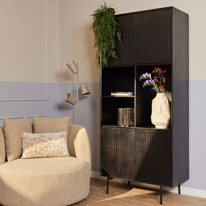 Vakkenkast Madison | Zwart 90cm