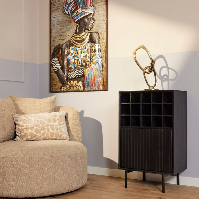 Wijnkast Madison | Zwart 55cm