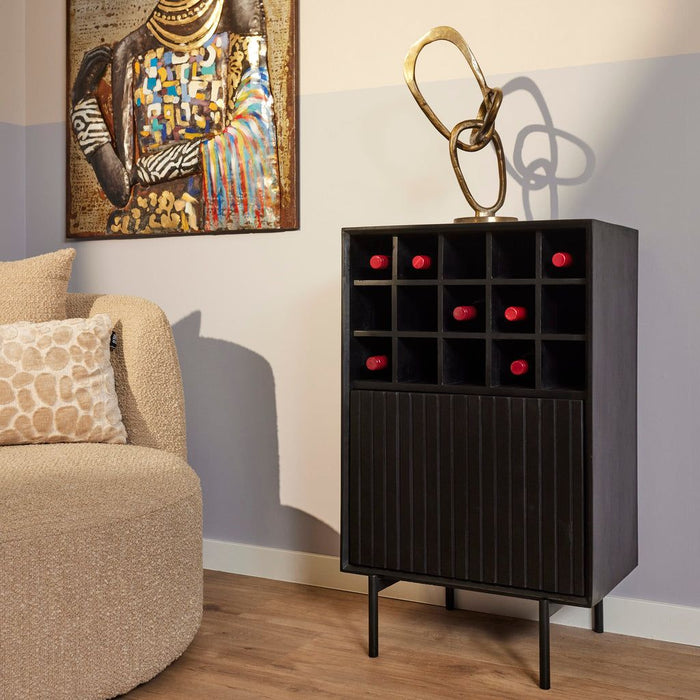 Wijnkast Madison | Zwart 55cm