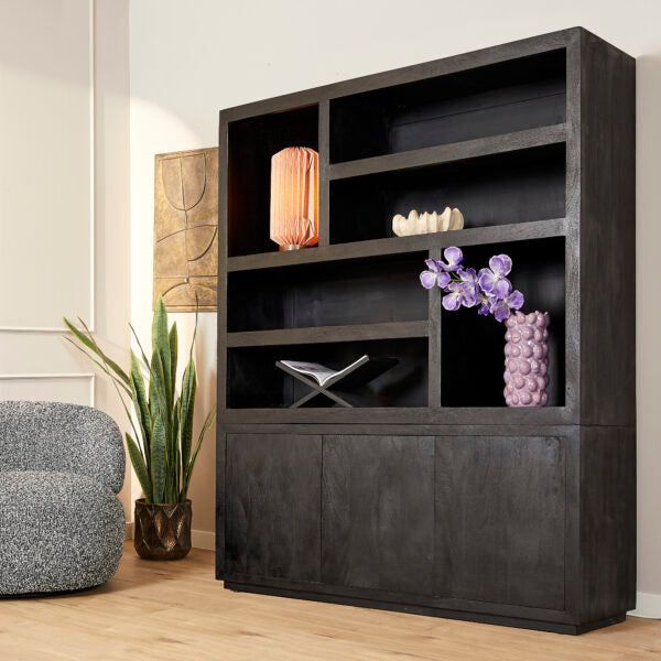 Vakkenkast Brussel Black 160cm