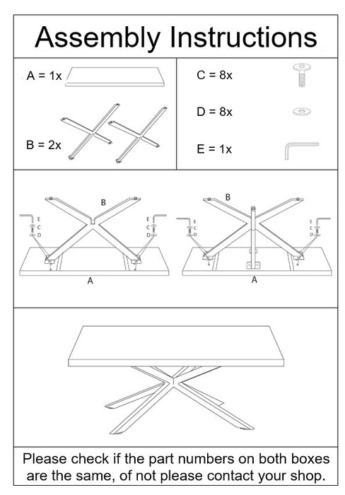 Eettafel Sturdy Tree Top Spider | Zwart 180cm