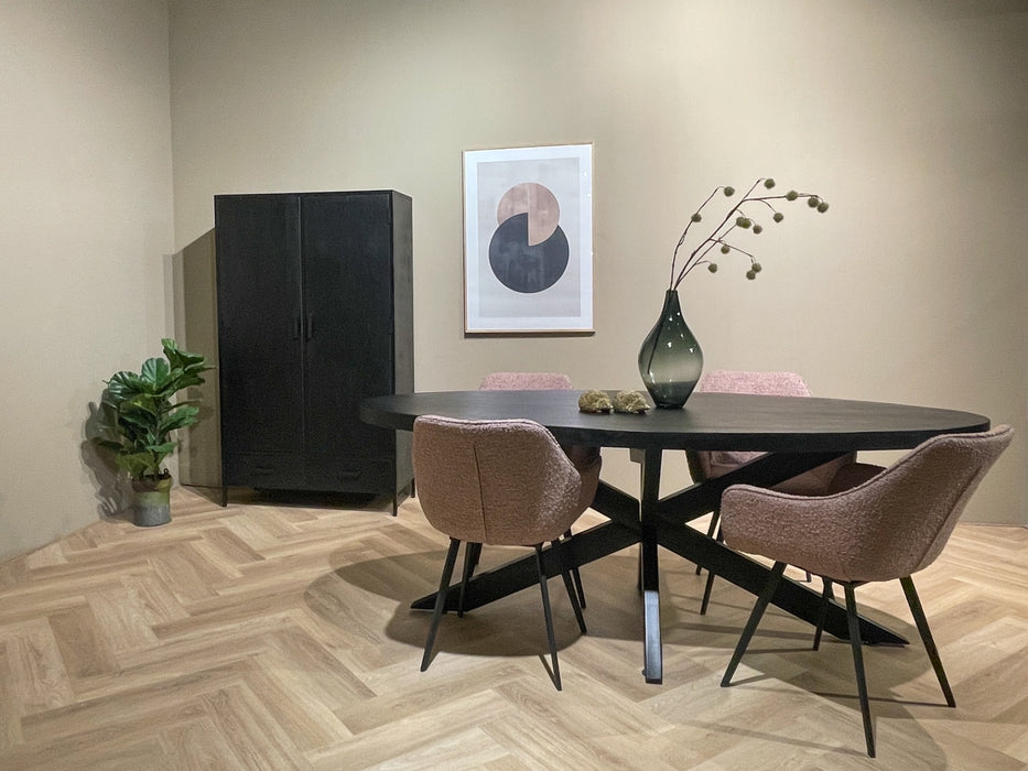 Eetkamertafel Kala Oval Spider | Zwart 240cm
