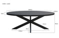 Eetkamertafel Kala Oval Spider | Zwart 240cm