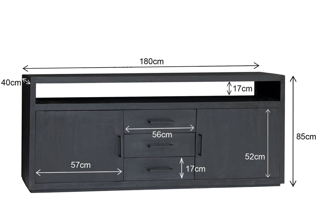 Dressoir Jaxx | Black 180cm
