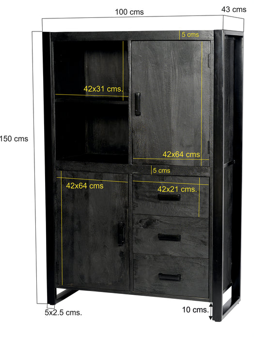Kabinet Norris | Zwart 100cm