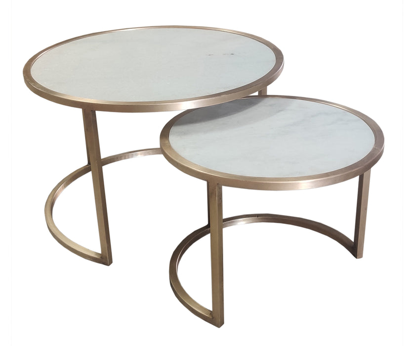 Salontafelset Jamie Marble | Wit / Goud