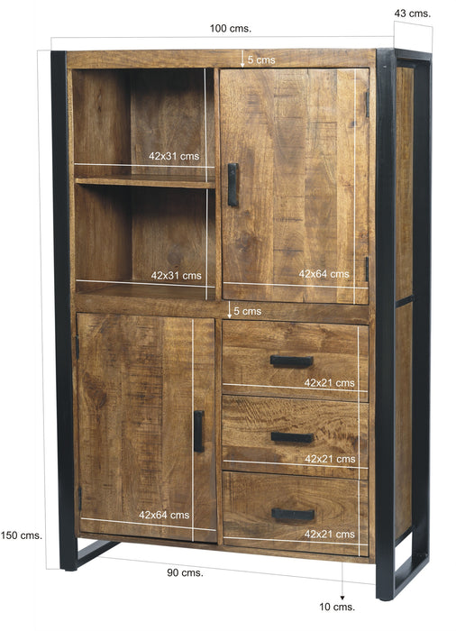 Kabinet Nairobi | Zwart 100cm